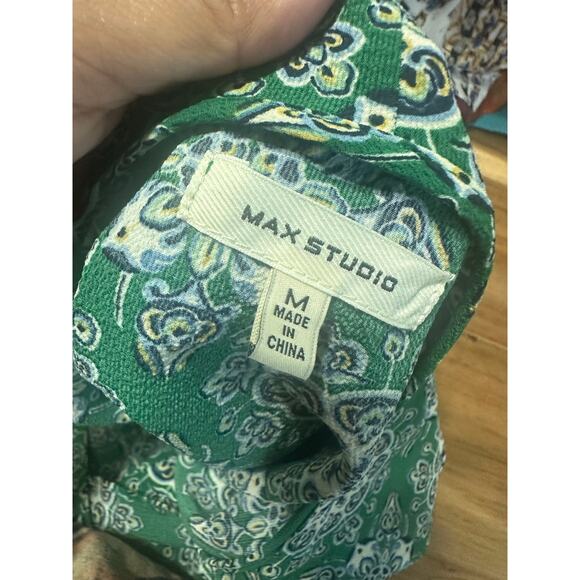 Max Studio Green Floral Ruffle Wrap Dress – Sleeveless - Picture 6 of 7